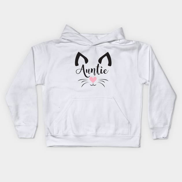 Cute Cat Auntie Kids Hoodie by FuseTheory1